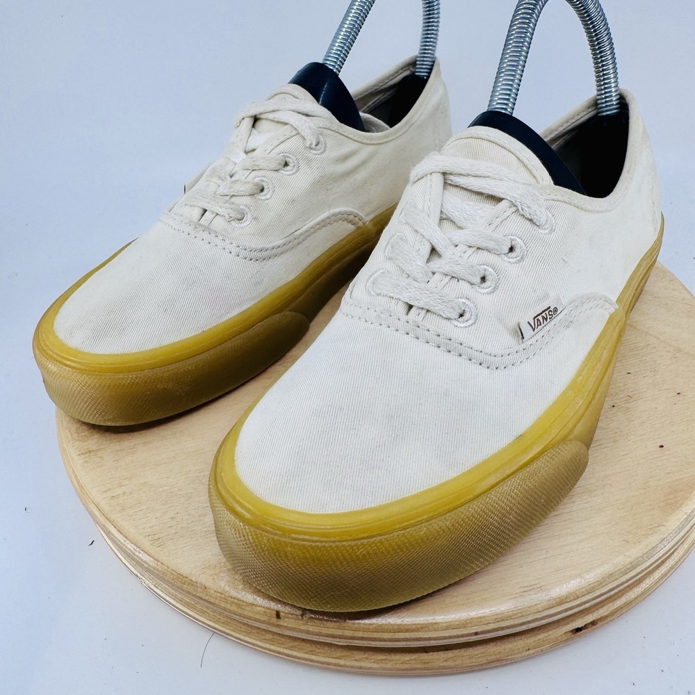 Vans Authentic Sneakers Womens 6.5 Marshmallow Gum Canvas Skate Casual Shoes